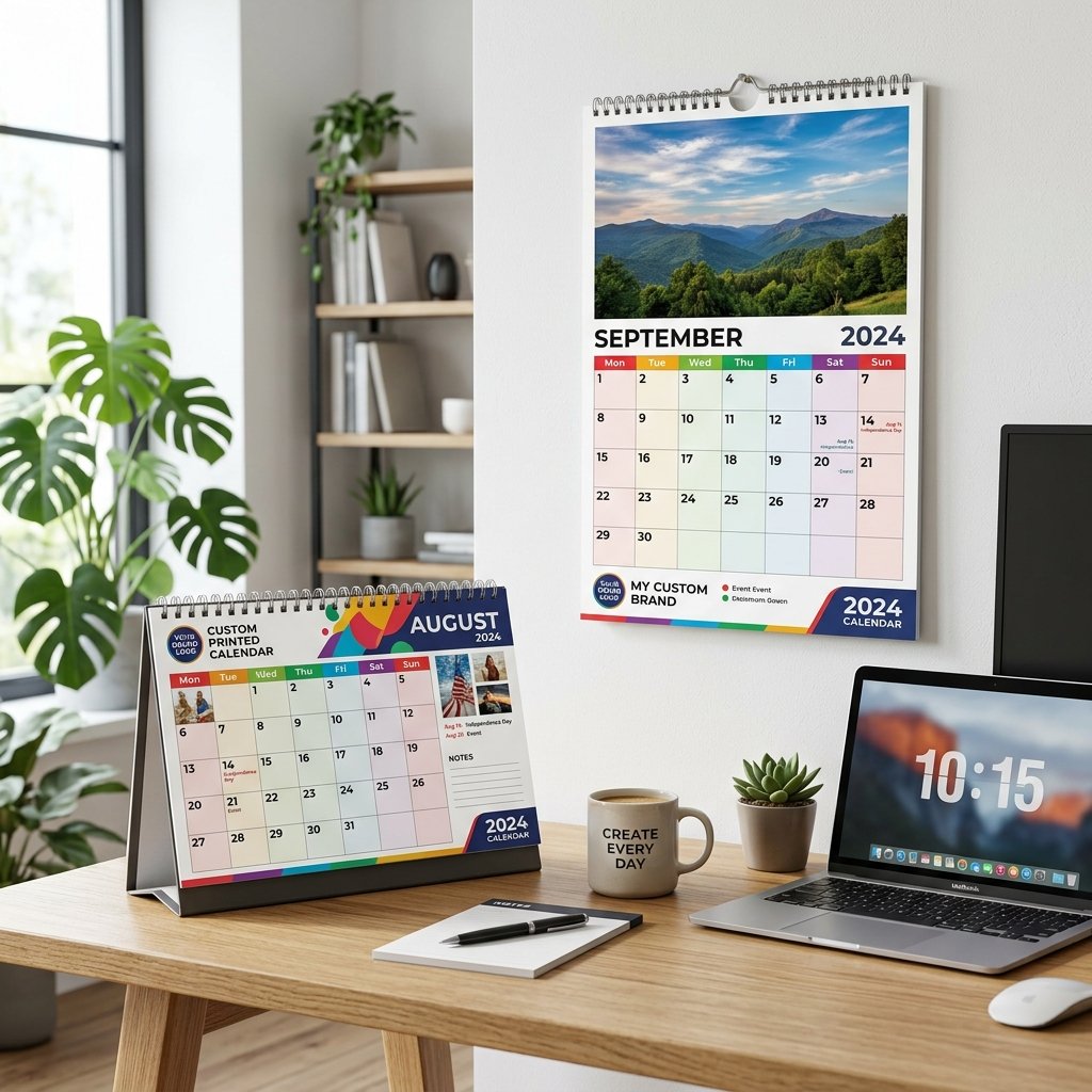 Desk tent calendar mockup