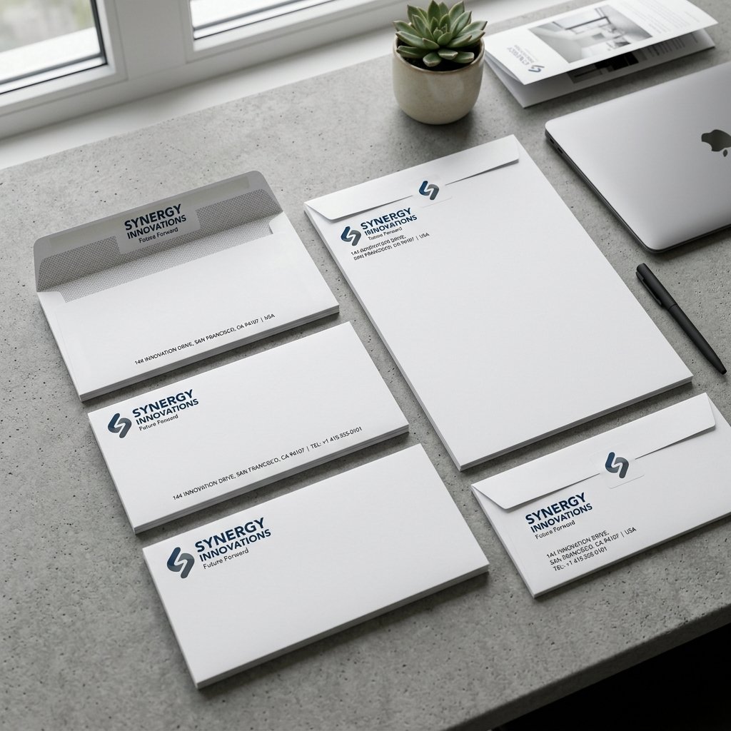 Custom printed stationery envelope mockup