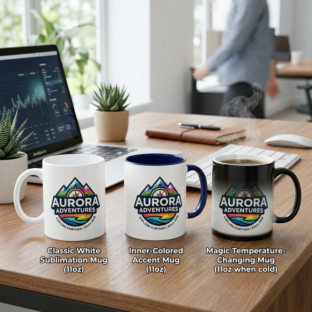 Custom printed ceramic mug mockup